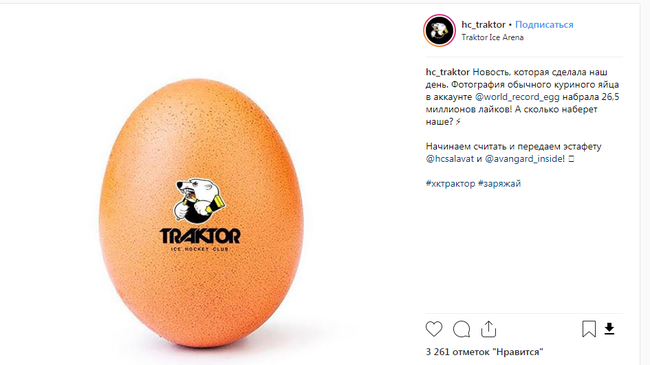 Мем из инстаграма шагает по миру: куриное яйцо пригласили в Челябинск