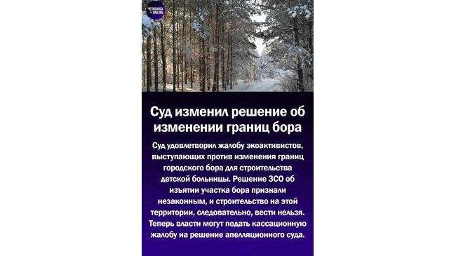 🌲Суд изменил решение об изменении границ бора