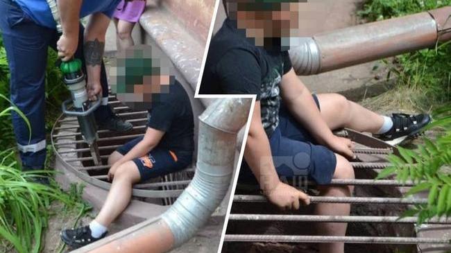 😱 В Челябинске семилетний мальчик застрял в металлической решетке во время игры на улице Липецкой.