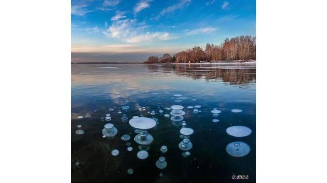 Удивительные узоры на Шершневском водохранилище 🌬 💧 ❄ 