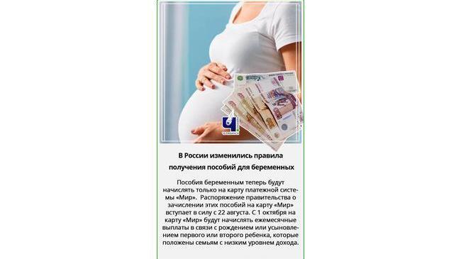 💳 Пособия беременным теперь будут начислять только на карту платежной системы «Мир». 