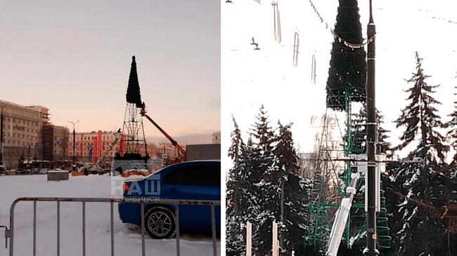 🎄На площади Революции устанавливают главную елку Челябинска.