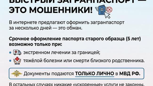 ❗️Мошенники предлагают южноуральцам якобы быстро оформить загранпаспорт