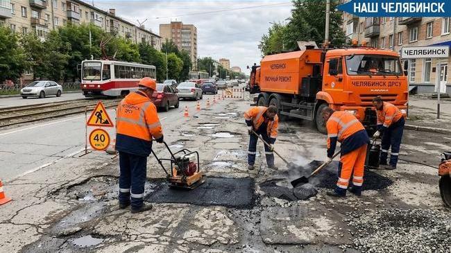 🪏 В Челябинске начался ямочный ремонт дорог