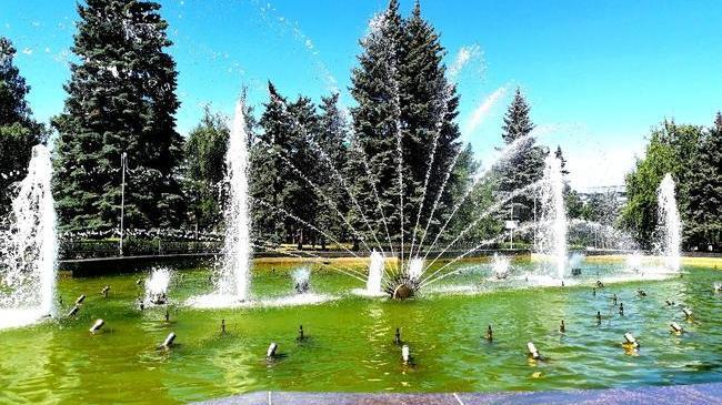 В Челябинске зацвел фонтан