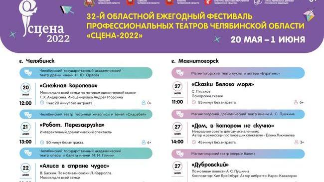 🎭 В Челябинской области с 20 мая по 1 июня пройдёт фестиваль профессиональных театров «Сцена-2022» ❓ А у вас есть любимая постановка? 