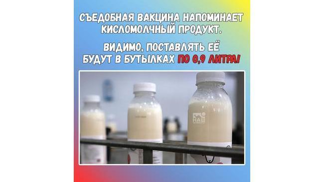 🥛 В России разработали первую в мире съедобную вакцину от COVID-19 