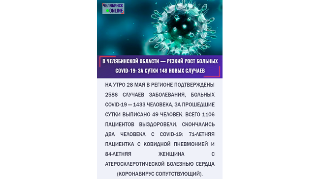 ⚡️ Резкий скачок заболевших в Челябинской области. За сутки выявили 148 новых случаев заражения коронавирусом