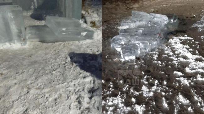 🧊 В Копейске вандалы разгромили ледовый городок