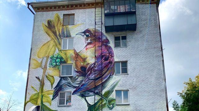 В Челябинске появилось масштабное акварельное граффити