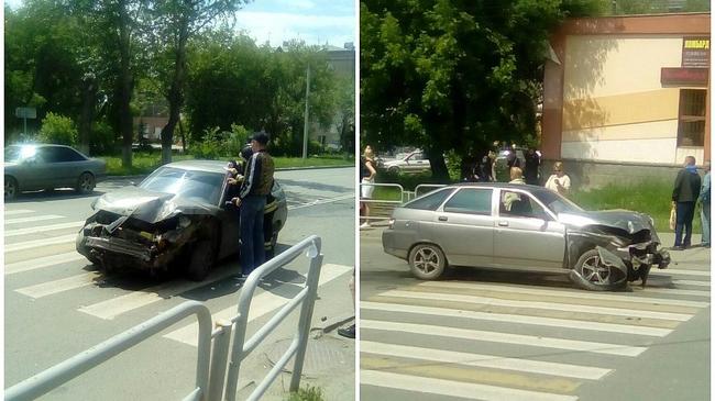 В Челябинске автомобиль врезался в остановку, есть пострадавшие