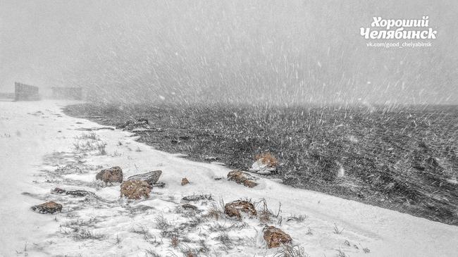 ❄ Метель на озере Смолино. Опишите смайликом, какие эмоции у вас вызывает снегопад!