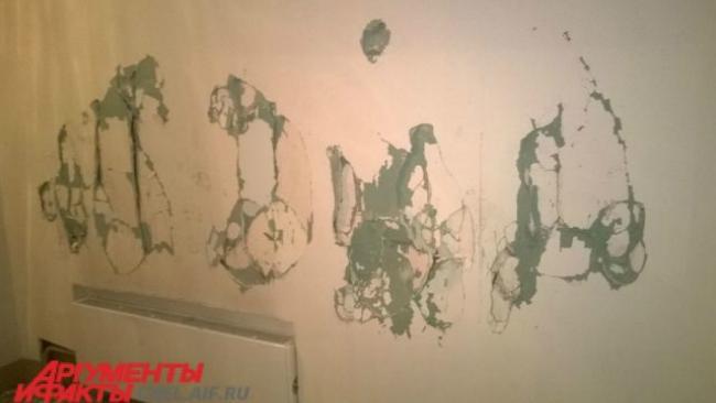 В Челябинске в подъезде многоэтажного дома хулиганы разрушили стену