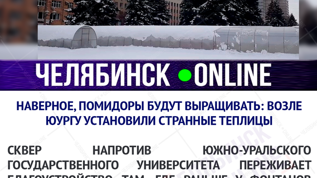 🤔Спа-салон с тёплым бассейном или грядки с огурцами. Зачем в центре Челябинска установили теплицы?