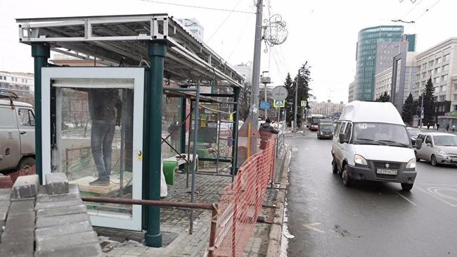 В Челябинске строят первую тёплую остановку