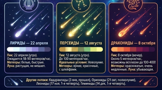 🔭 Звездопады в 2026 году: календарь ярких метеорных потоков