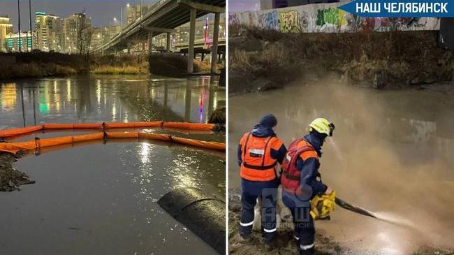 😨 Новый разлив нефтепродуктов зафиксирован в реке Миасс