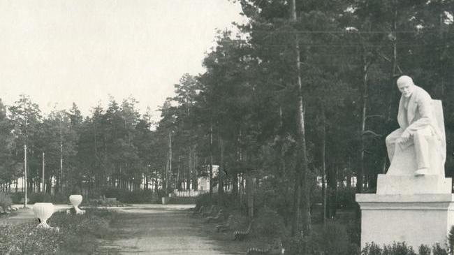 🌳 На послевоенном снимке - Центральный парк культуры и отдыха. Аллея. 