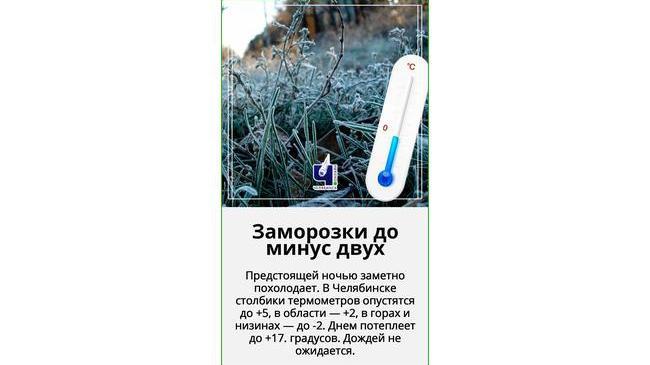 🌡🥶 В Челябинской области ожидаются ночные заморозки
