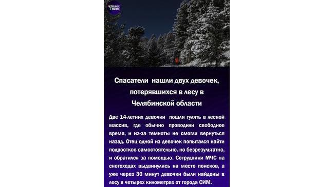 ‼Спасатели нашли двух девочек, потерявшихся в лесу в Челябинской области