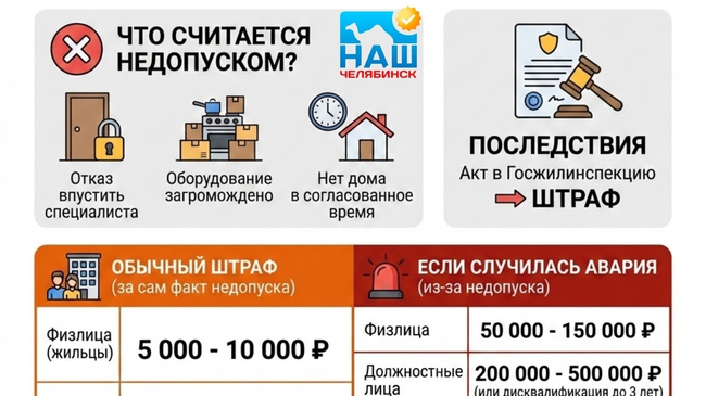 💸 Штрафы за недопуск газовиков: что грозит жителям Челябинска?