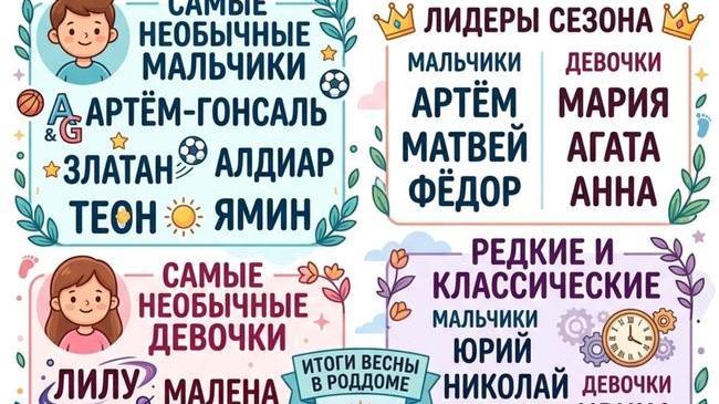 👧 В челябинском роддоме назвали самые необычные имена новорожденных этой весной