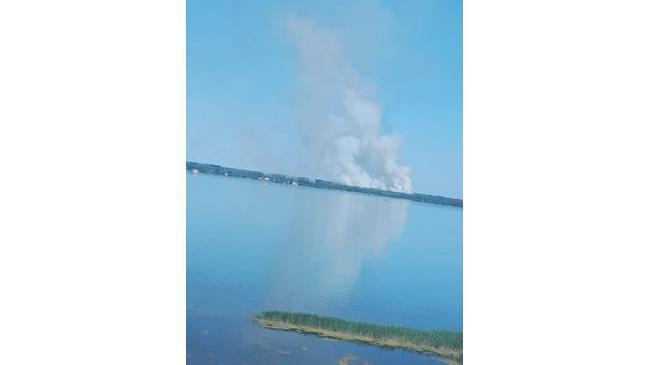 🔥 На озере Смолино произошел крупный пожар из-за тополиного пуха