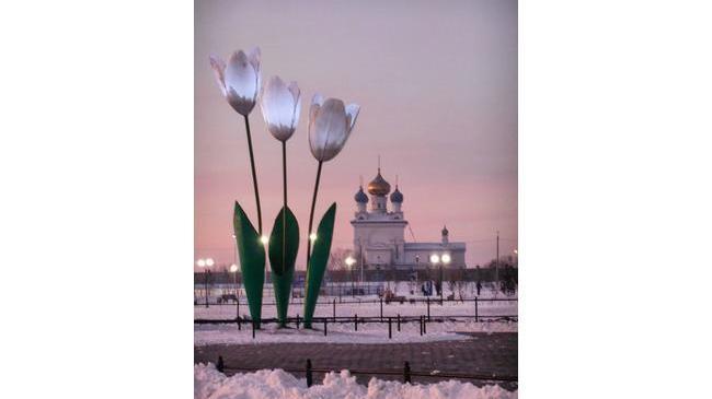 Тюльпаны на набережной Смолино 🌷 А вам нравится этот арт-объект?