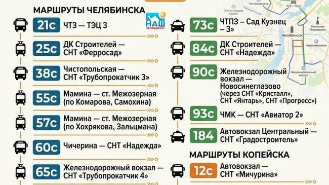 🚍 Садовые маршруты запускают в Челябинске 