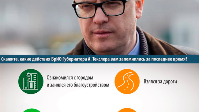 Социологи замерили рейтинг губернатора Текслера. Друзья, а какими своими  действиями заполнился вам Алексей Текслер?