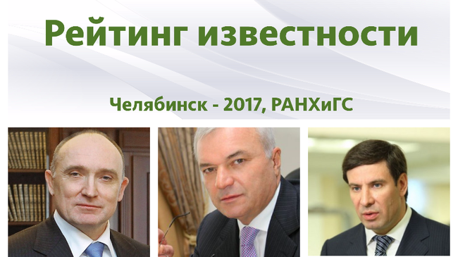 Дубровский, Рашников и Юревич возглавили рейтинг известности. А вы считаете, кто самый известный человек в Челябинской области?