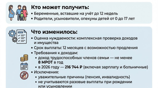 💰 На Южном Урале действуют новые правила назначения единого пособия для семей с низким доходом