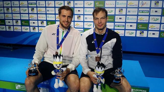 Челябинец Владимир Иванов и Иван Созонов из Екатеринбурга завоевали бронзу на Чемпионате Европы по бадминтону
